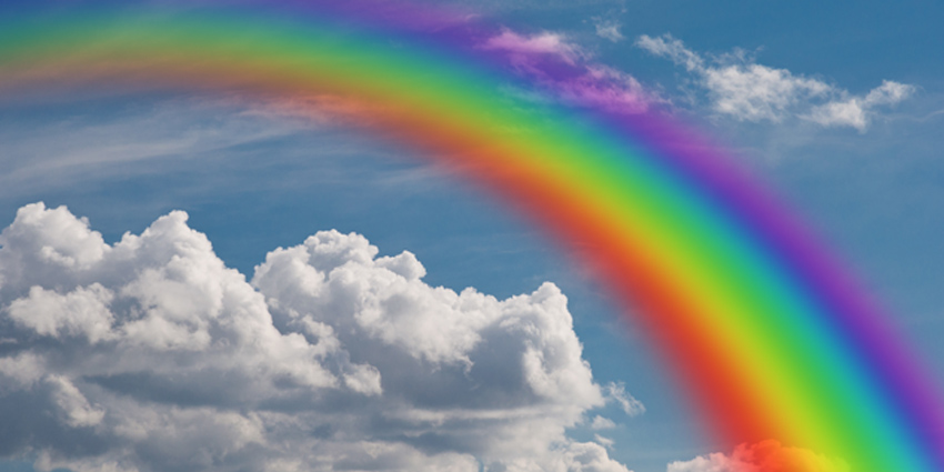 Rainbow and Clouds Wallpaper Mural - Murals Your Way